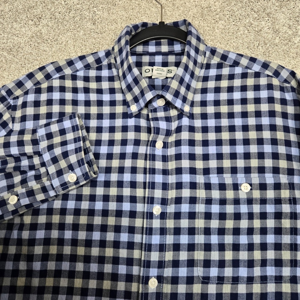 Orvis blue gingham shirt Mens Med Check blue Skyline Perfect Flannel Long Sleeve